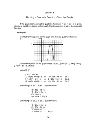 Module 3 quadratic functions | PDF