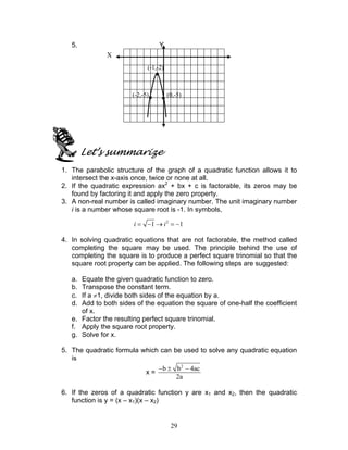 Module 3 quadratic functions | PDF
