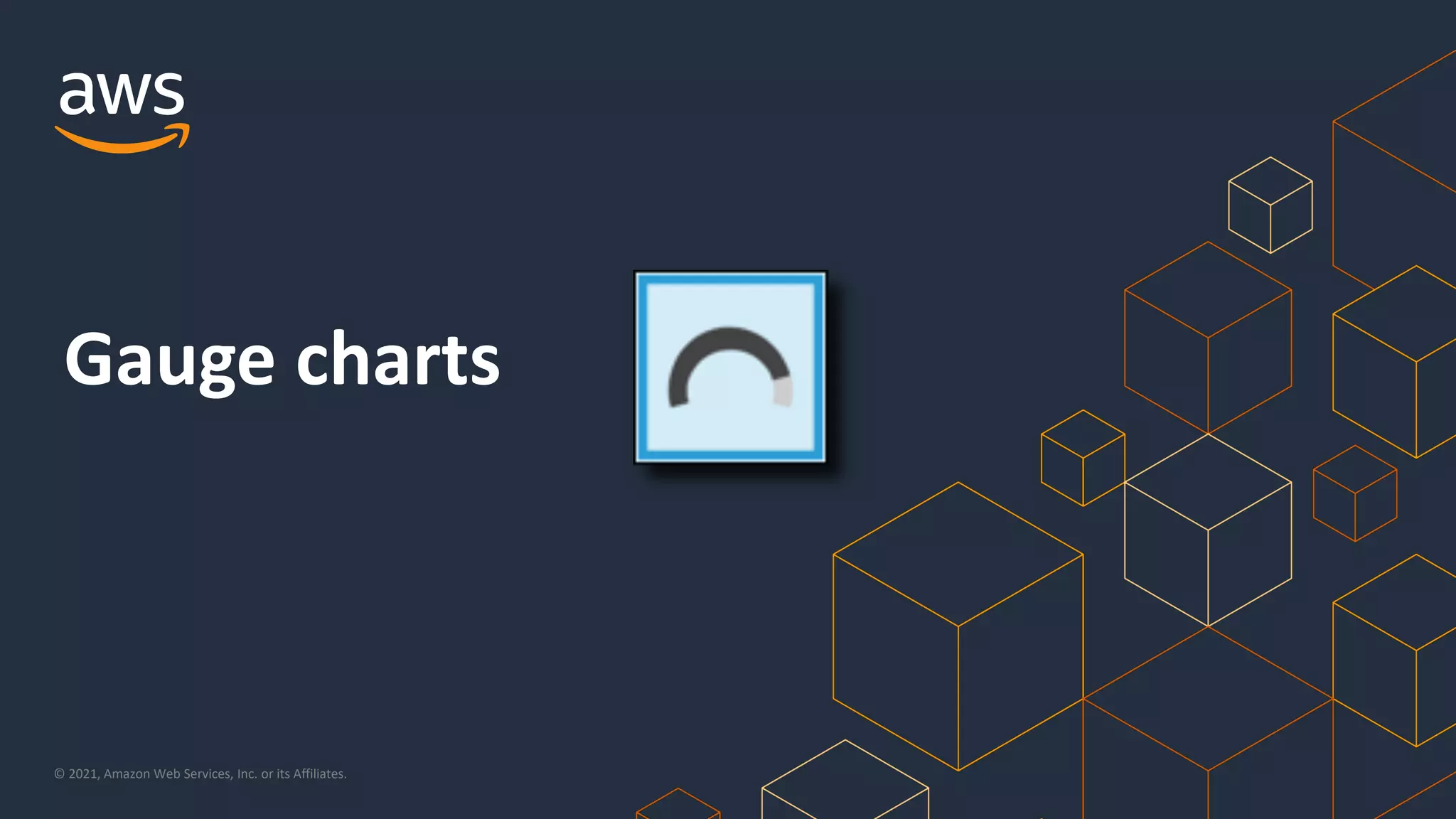 © 2021, Amazon Web Services, Inc. or its Affiliates.
Gauge charts
 