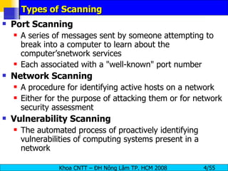 Port Scanning Types Module 3 Scanning | PPT