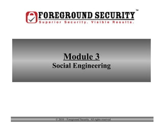 Module 3 Social Engineering Module 3 