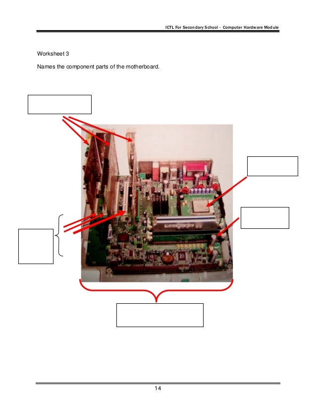 Label the parts of computer worksheet