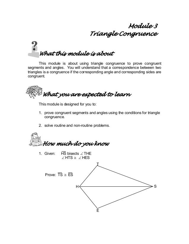 Module 3 Triangle Congruence Module 3 Triangle Congruence
