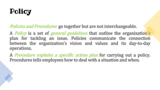 Module 3 Vision, Mission, Goals, & Policy setting | PPT