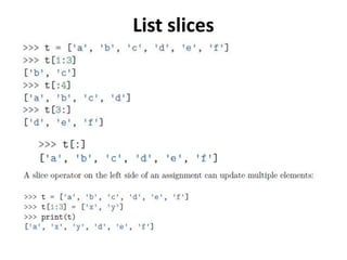List slices
 