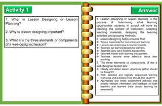 Education Module lesson design assessment | PPTX
