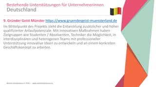 Women Entrepreneurs in STEM | www.stementrepreneurs.eu
9. Gründer Geist Münster https://www.gruendergeist-muensterland.de
...
