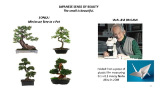 BONSAI
Miniature Tree in a Pot
JAPANESE SENSE OF BEAUTY
The small is beautiful.
Folded from a piece of
plastic film measur...