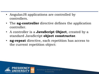 AgularJS basics- angular directives and controllers | PPTX
