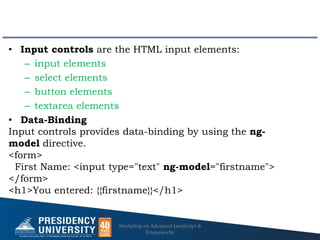 AgularJS basics- angular directives and controllers | PPTX