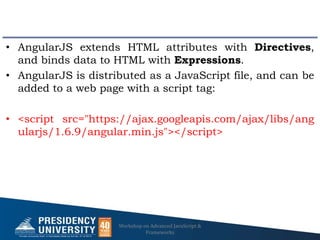 AgularJS basics- angular directives and controllers | PPTX