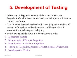 Testing of materials on various civil engineering materials volume 1 | PPTX