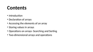 Comprehensive Guide to Arrays in Programming: Concepts and Operations ...
