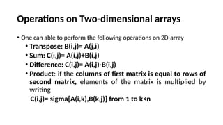 Comprehensive Guide to Arrays in Programming: Concepts and Operations ...