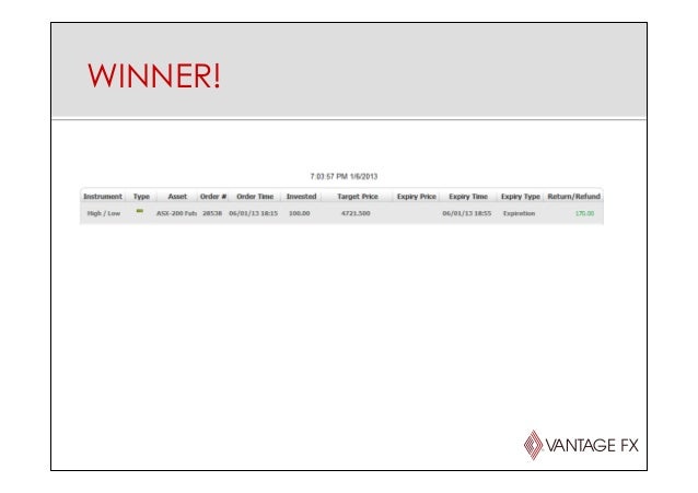 Vantage fx binary options