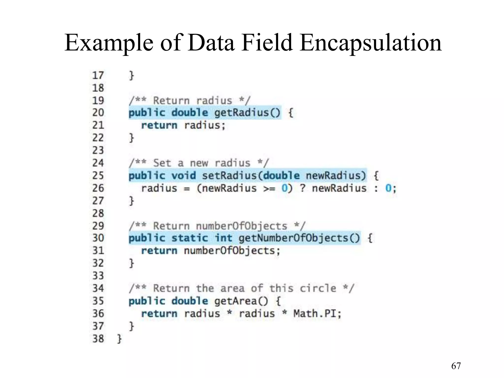 67 Example of Data Field Encapsulation 