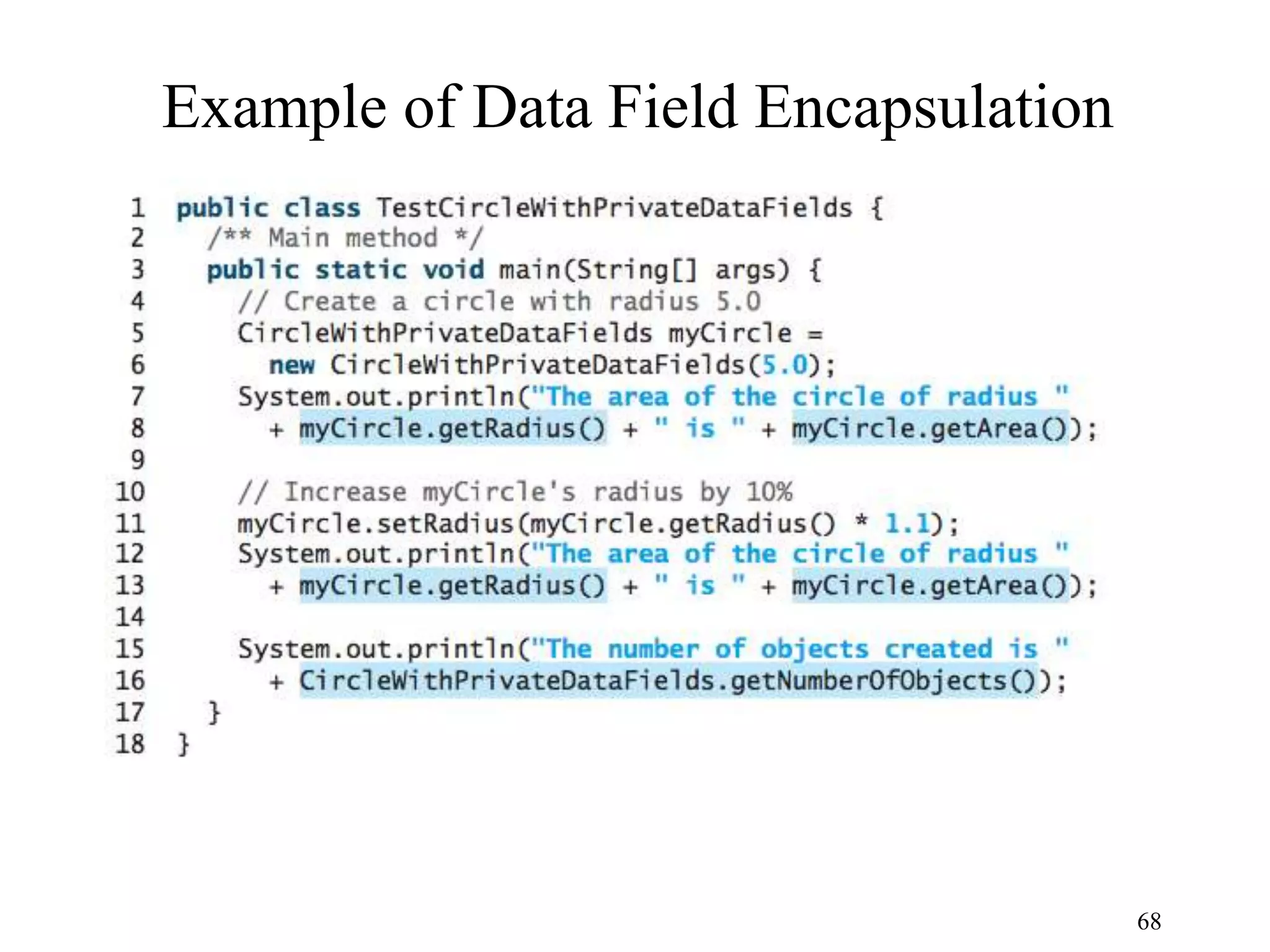 68 Example of Data Field Encapsulation 