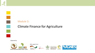 Module 3: Climate finance for agriculture