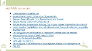 Module 3: Climate finance for agriculture