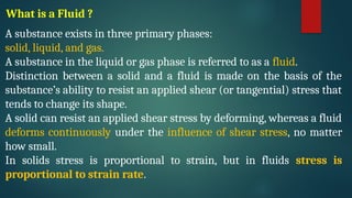 Fluid Mechanics, Module 3: Basics of Fluid Mechanics | PPTX
