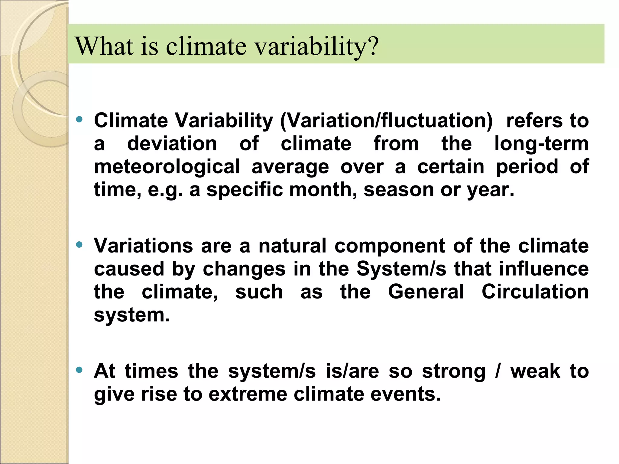 Impact of Climate Change and Variability | PPT