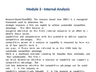 Internal analysis of the business environment | PPTX