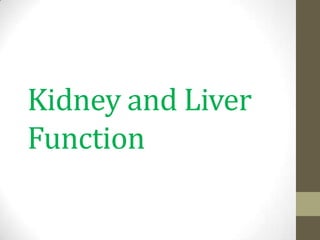 Kidney and Liver
Function

 