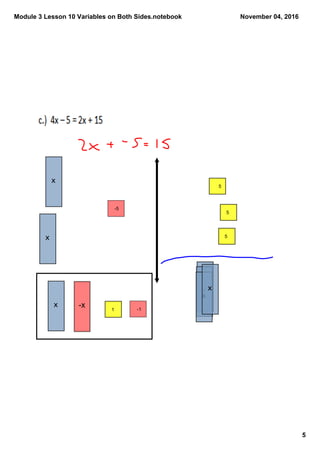 Module 3 lesson 10 variables on both sides | PDF