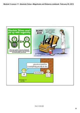 Module 3 Lesson 11  Absolute Value—Magnitude and Distance.notebook
8
February 03, 2015
Feb 3­10:50 AM
­4
 