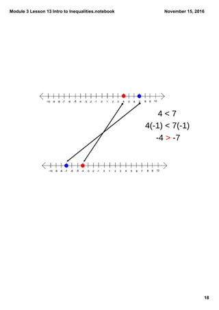 Module 3 lesson 13 intro to inequalities | PDF