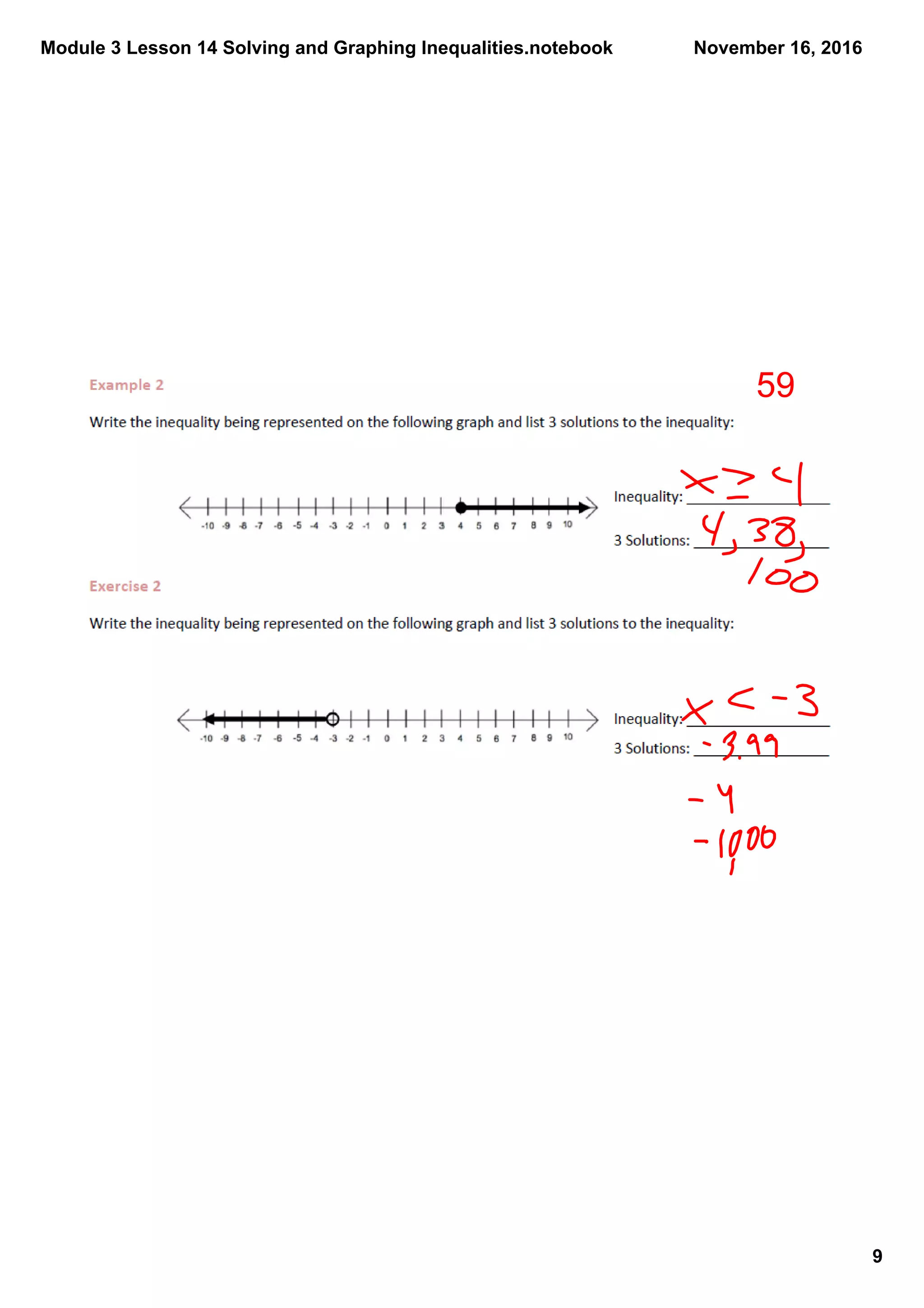 Module 3 Lesson 14 Solving and Graphing Inequalities.notebook
9
November 16, 2016
59