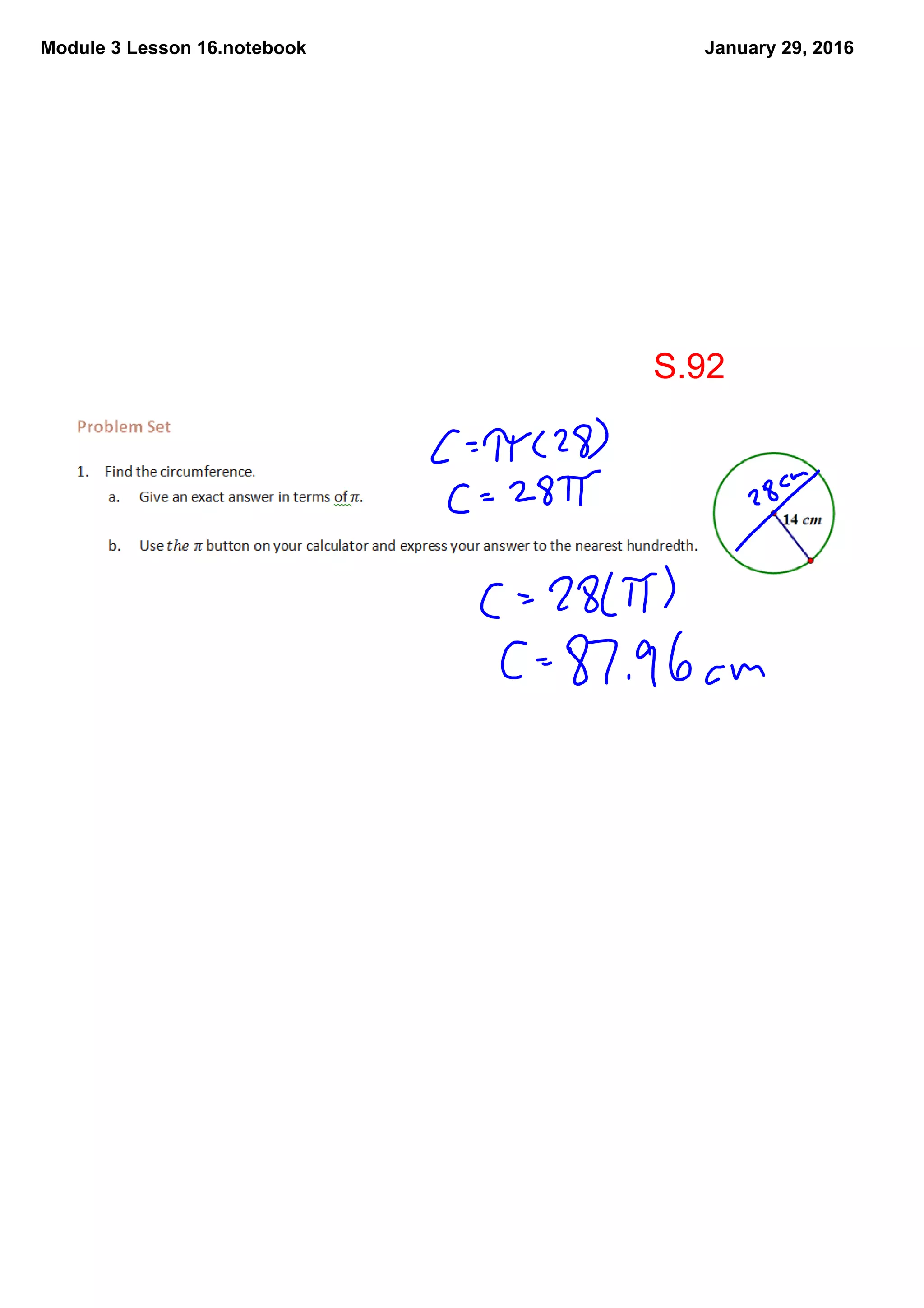 Module 3 Lesson 16.notebook January 29, 2016
S.92
 