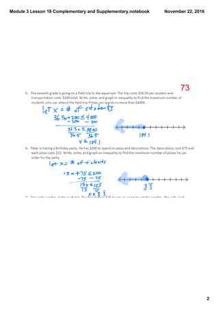 Module 3 lesson 18 complementary and supplementary | PDF