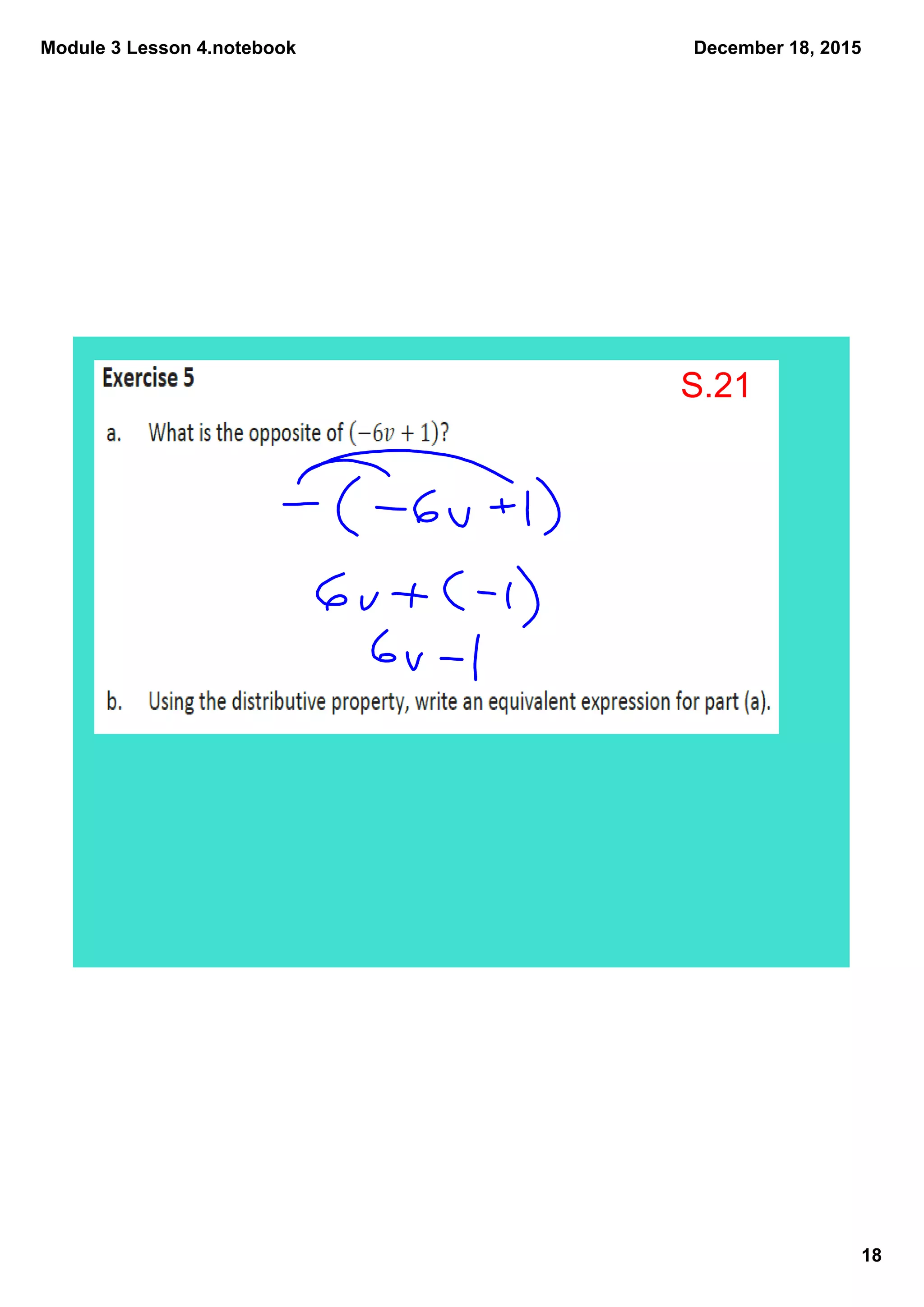 Module 3 Lesson 4.notebook
18
December 18, 2015
S.21
 