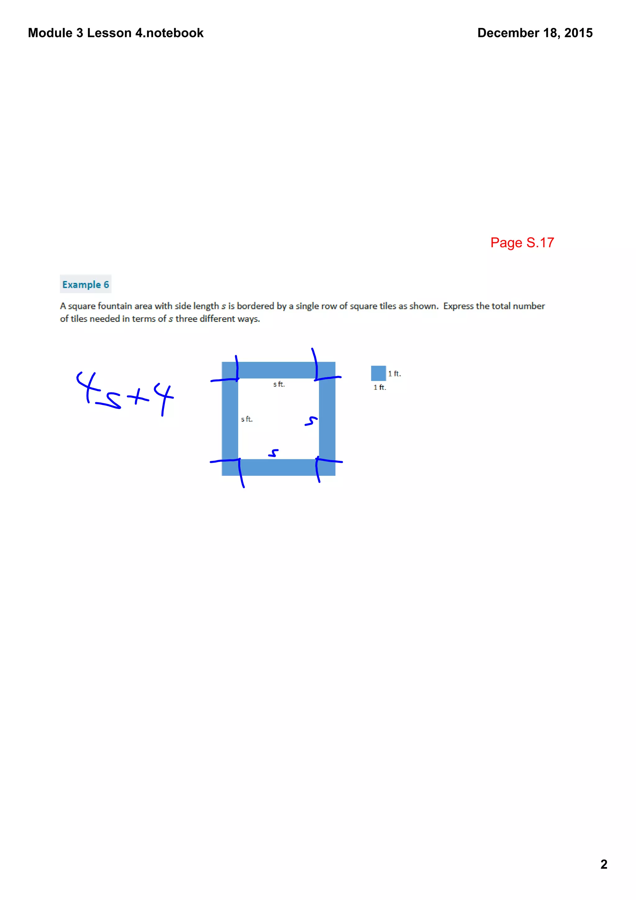 Module 3 Lesson 4.notebook
2
December 18, 2015
Page S.17
 