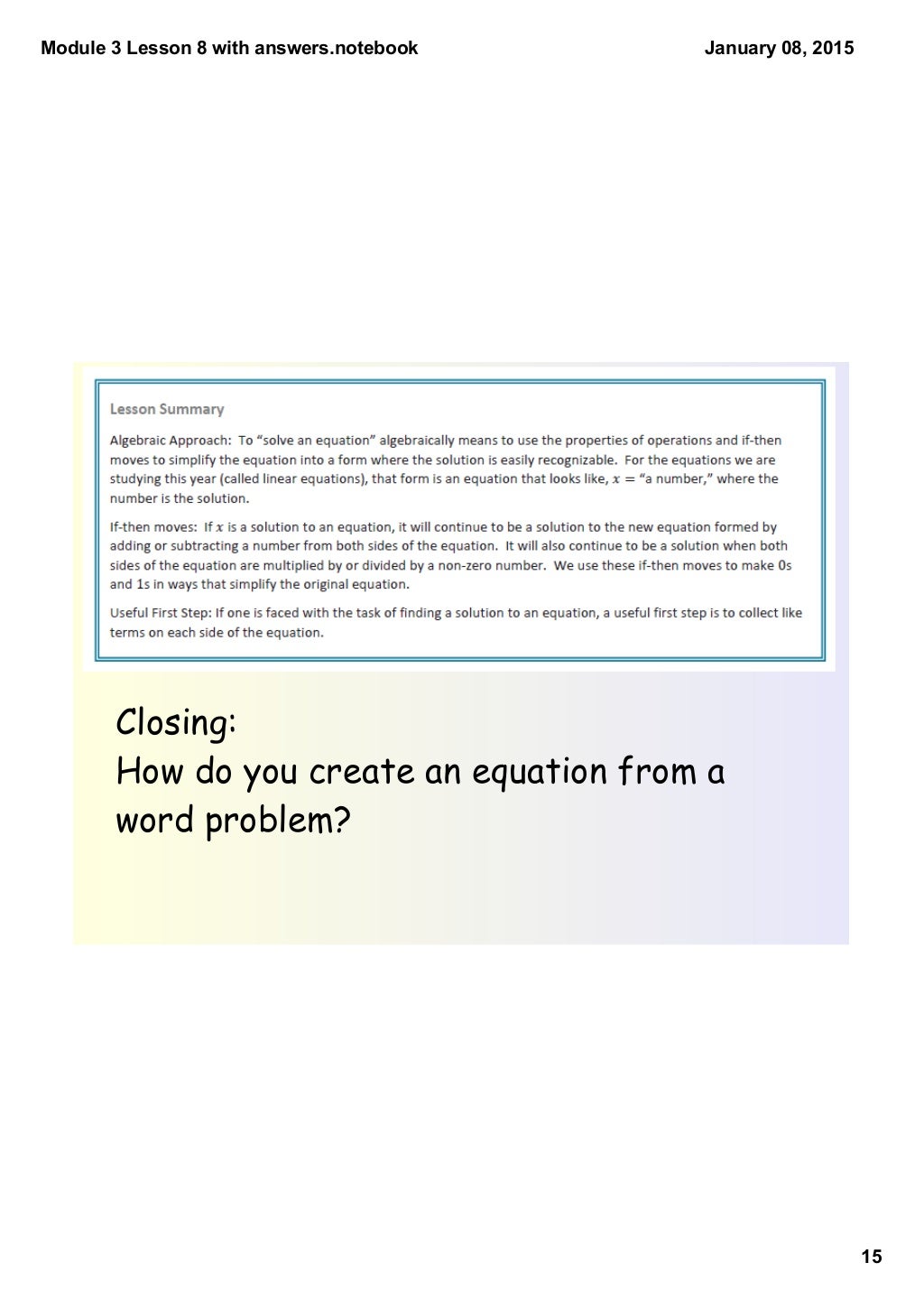 Module 3 lesson 8 with answers