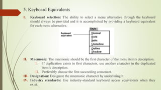 User Interface Design- Module 3 Menus | PDF
