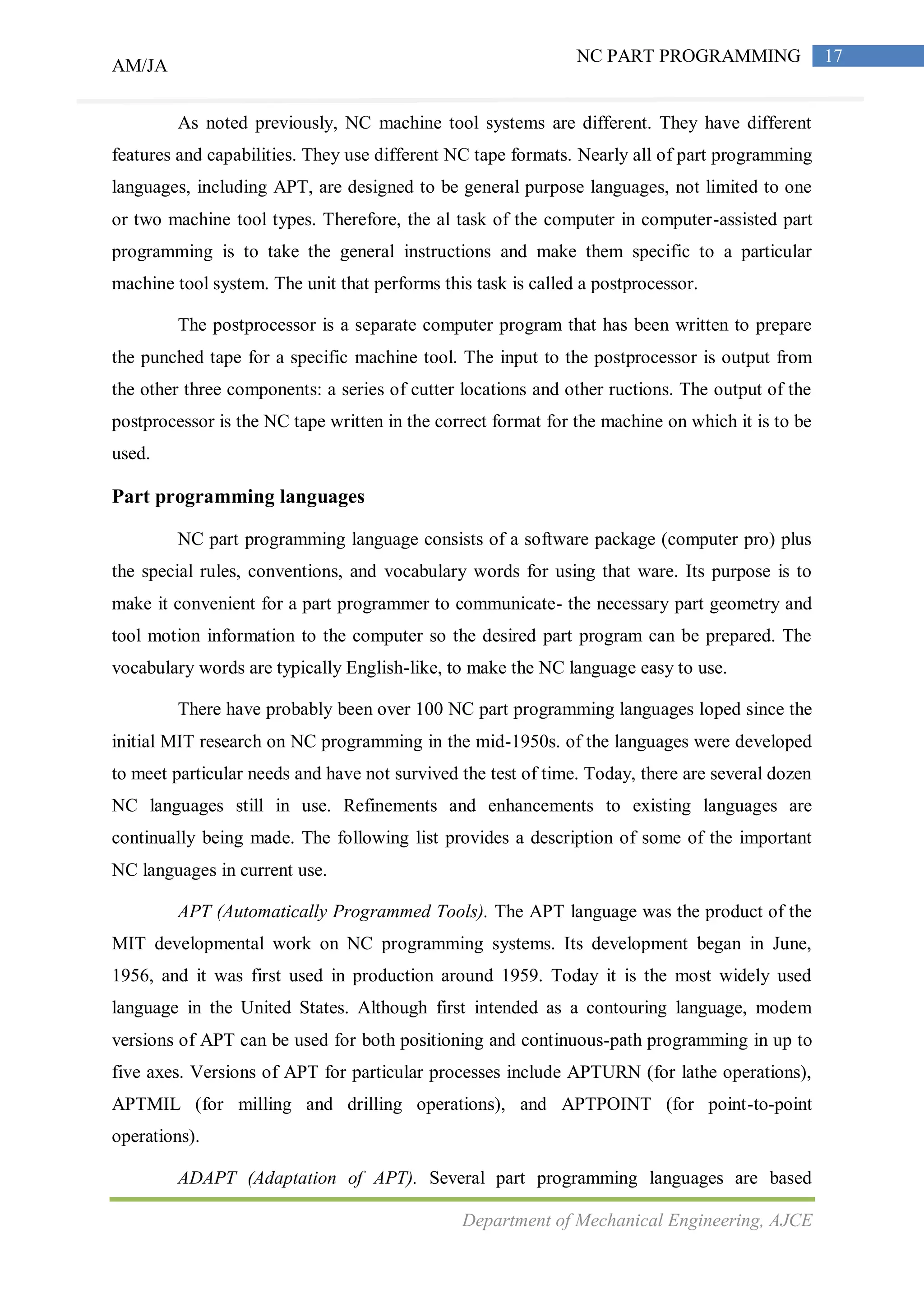 NC part programing & Robotics | PDF | Programming Languages | Computing