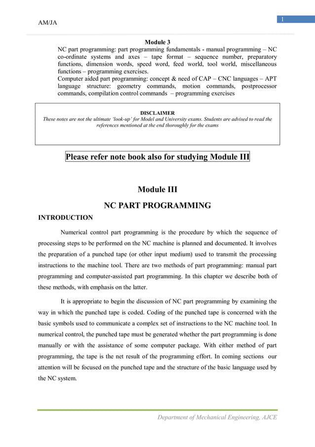 NC part programing & Robotics | PDF