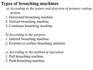 Broaching machine | PPTX