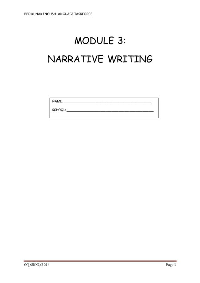 Narrative Writing for UPSR (Worksheet) | PDF