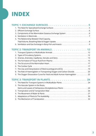 A-level OCR Biology Notes: Exchange & Transport (Module 3) | PDF