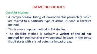 Comprehensive Overview of EIA Methodologies for Environmental Impact ...