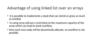 Stack implementation using linked list ppt | PPT