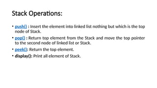 Stack implementation using linked list ppt | PPT
