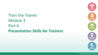 SNOHOMISH COUNTY PUD
Train the Trainer
Module 3
Part A
Presentation Skills for Trainers
 