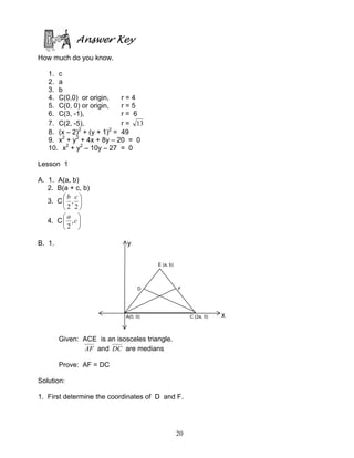 Module 3 plane coordinate geometry | PDF