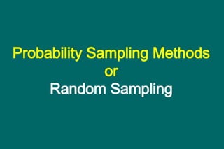 MODULE 3_Sampling Methods for health students | PPTX
