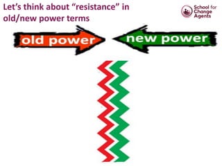 #S4CA @sch4change
Let’s think about “resistance” in
old/new power terms
 