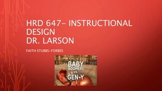 HRD 647- INSTRUCTIONAL
DESIGN
DR. LARSON
FAITH STUBBS-FORBES
 